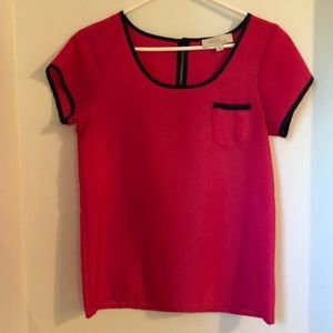 Olive & Oak Pink  & Navy Blouse